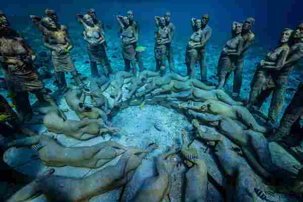 Hauntingly beautiful underwater sculpture will help save coral reef near Indonesia